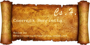 Csernyik Henrietta névjegykártya